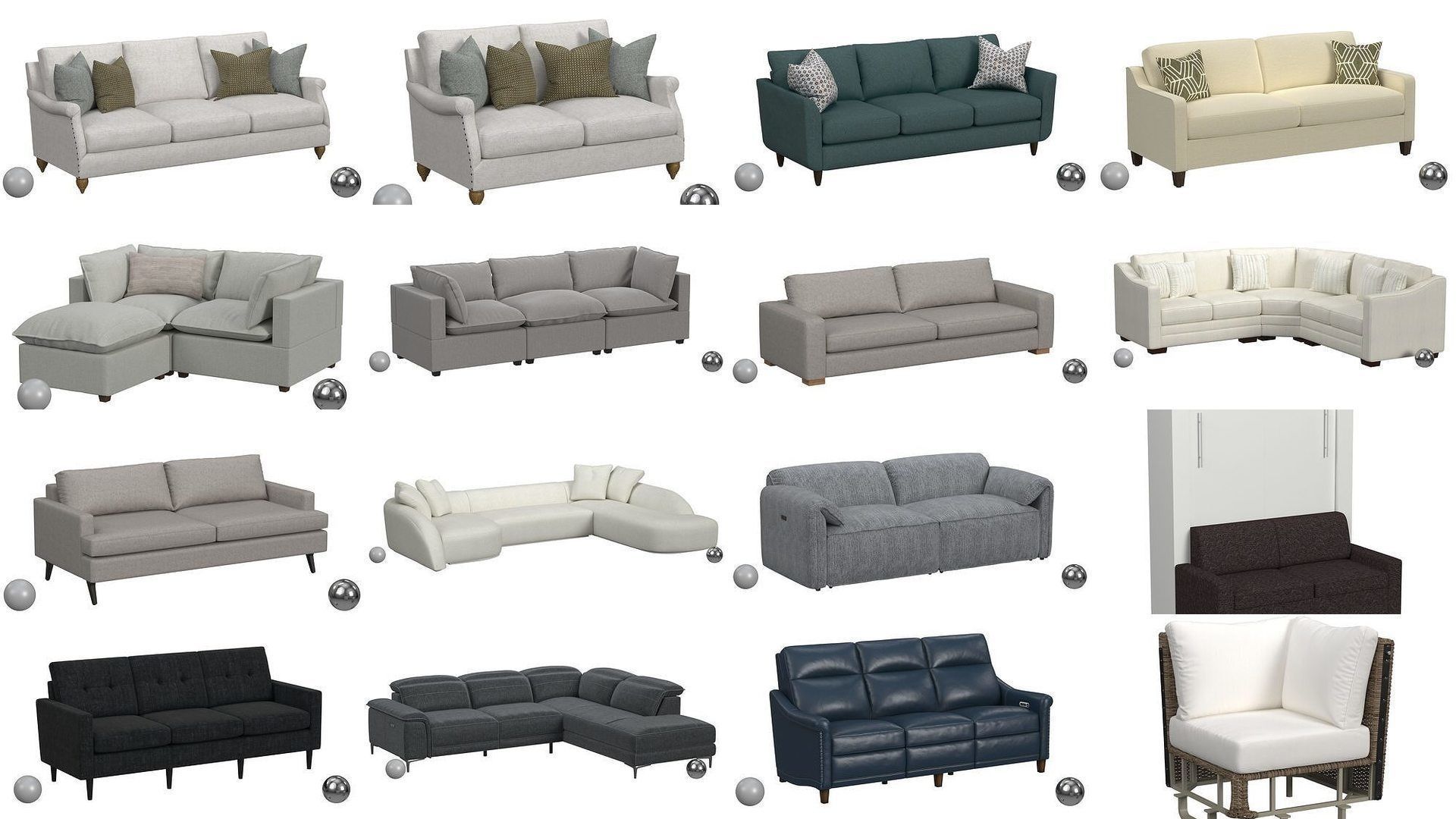 Ultimate Sofa Collection - 256 Model - High and Low Poly _11