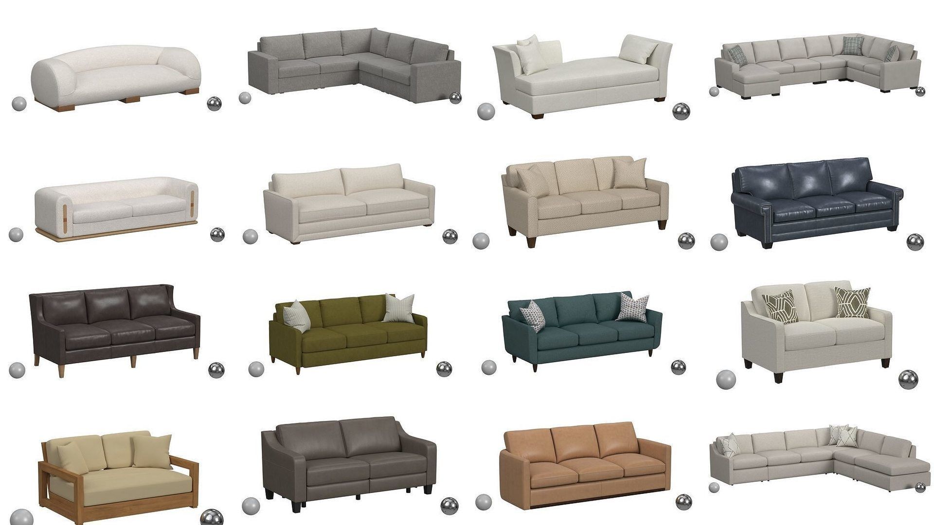 Ultimate Sofa Collection - 256 Model - High and Low Poly _2