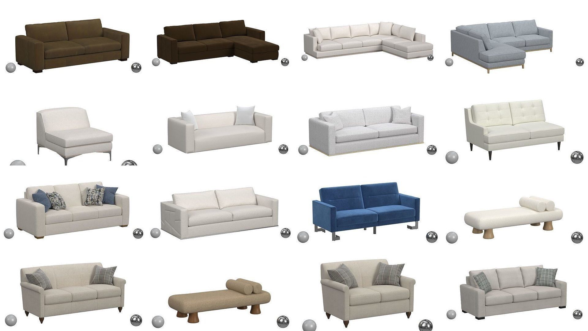 Ultimate Sofa Collection - 256 Model - High and Low Poly _4