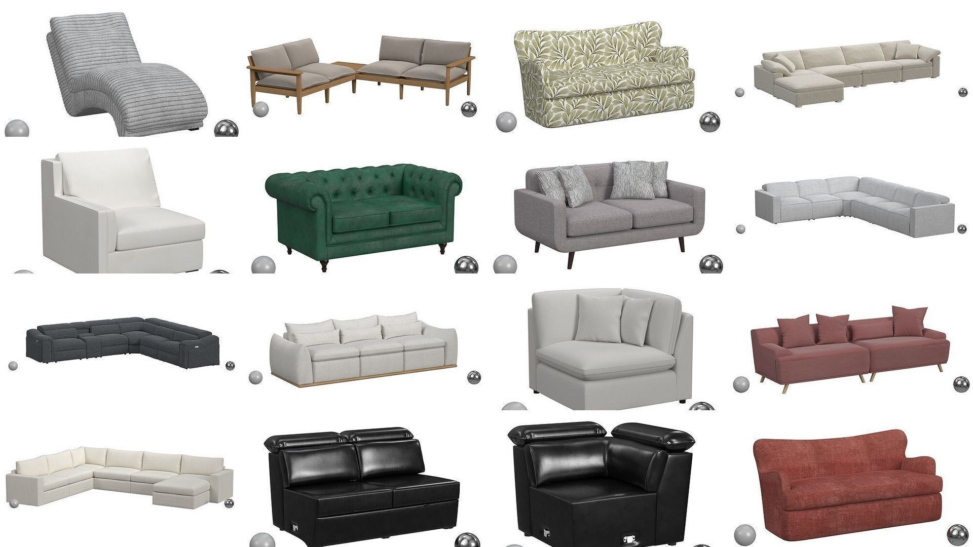 Ultimate Sofa Collection - 256 Model - High and Low Poly _19