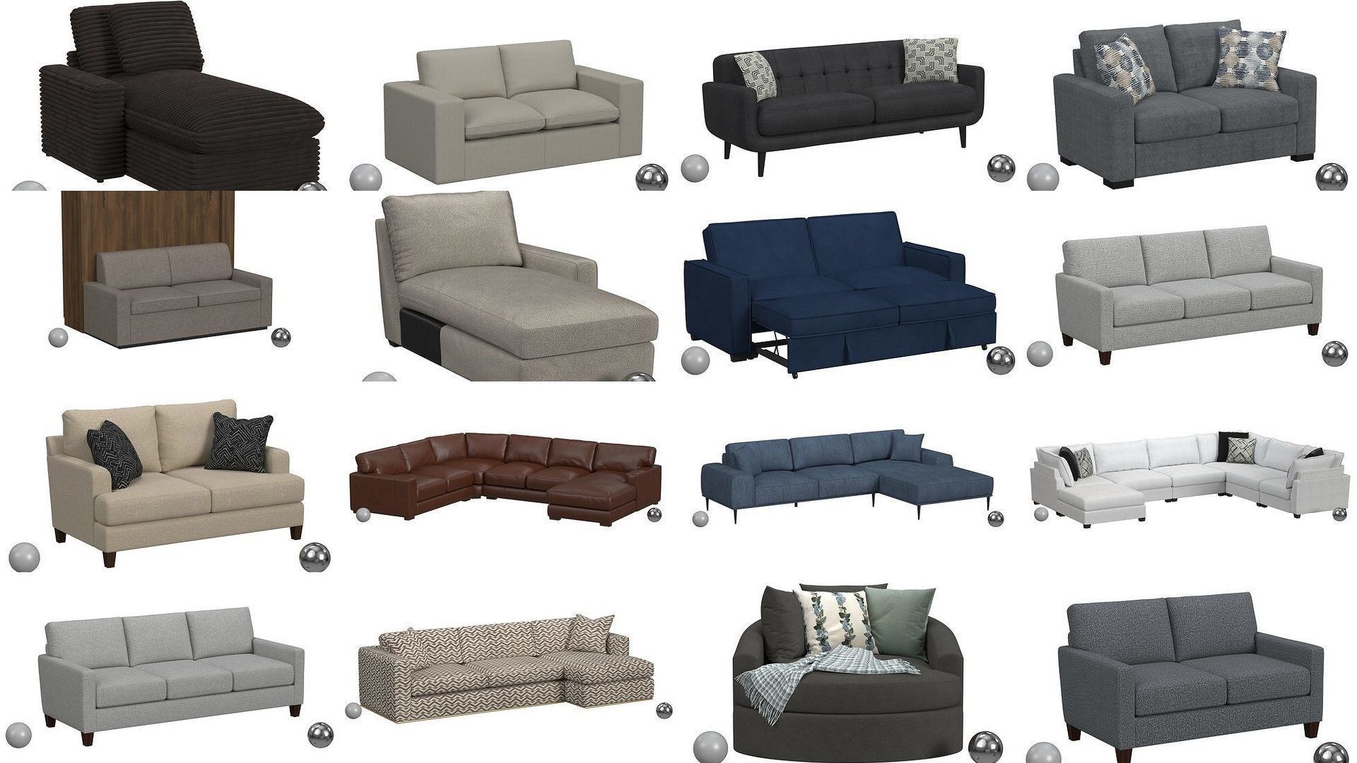 Ultimate Sofa Collection - 256 Model - High and Low Poly _17