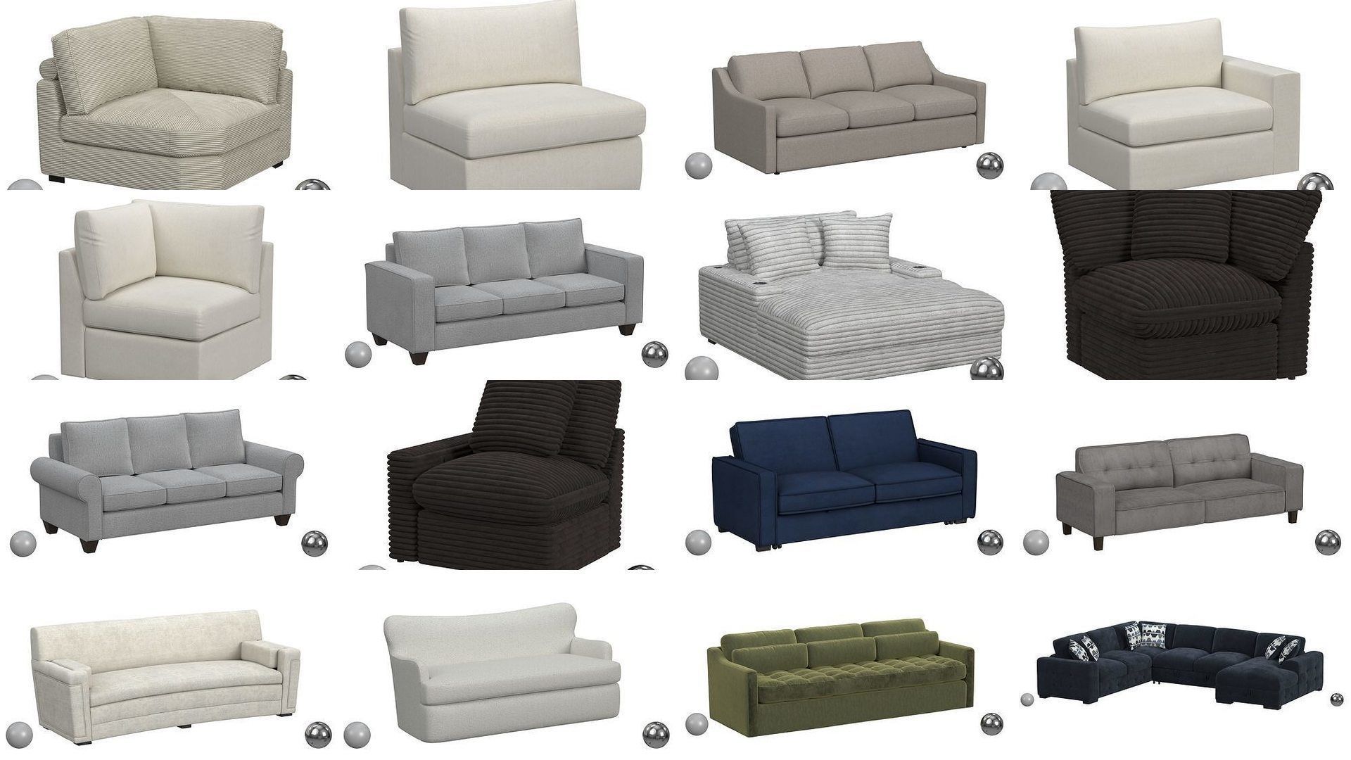 Ultimate Sofa Collection - 256 Model - High and Low Poly _15