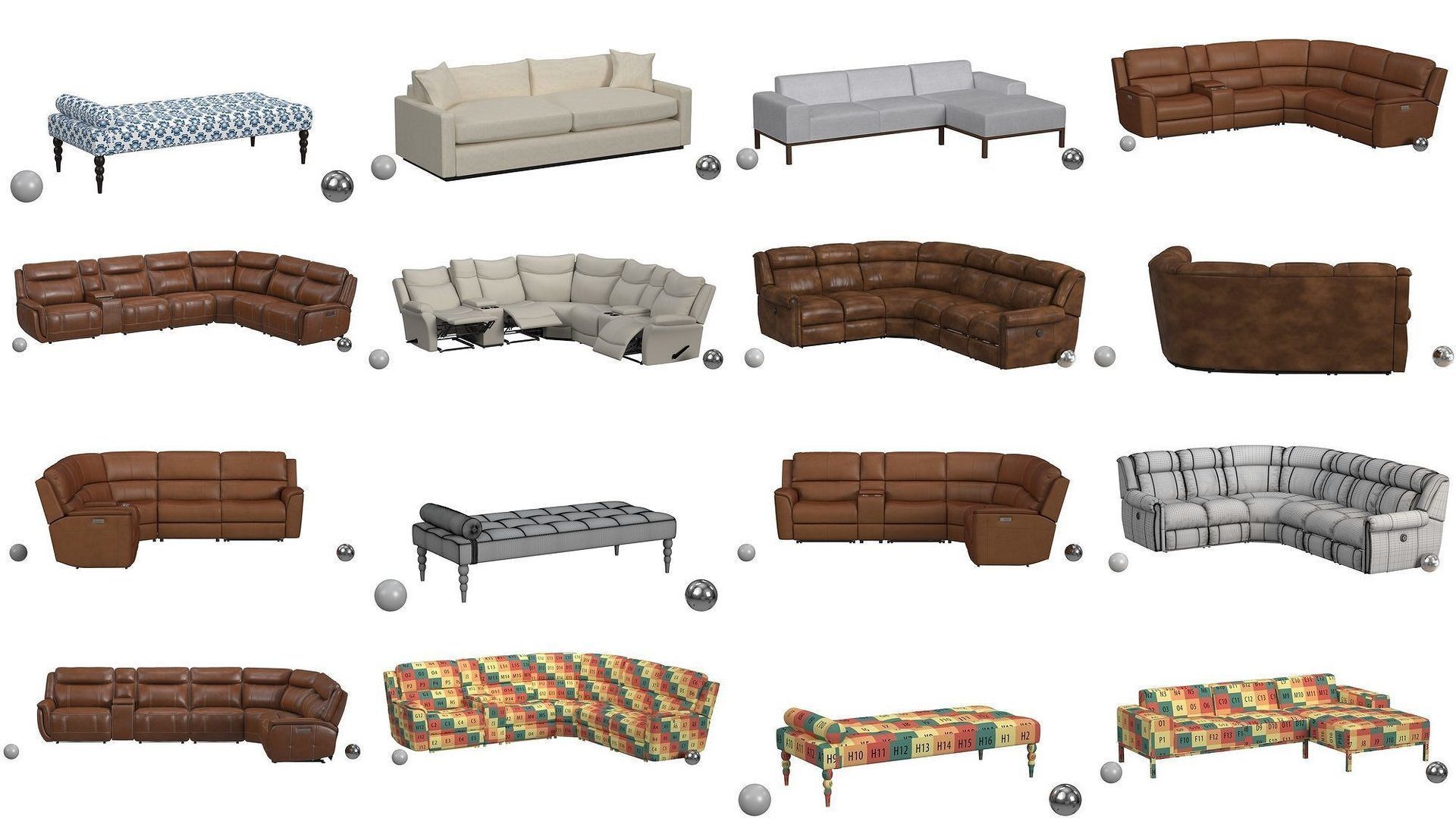 Ultimate Sofa Collection - 256 Model - High and Low Poly _26