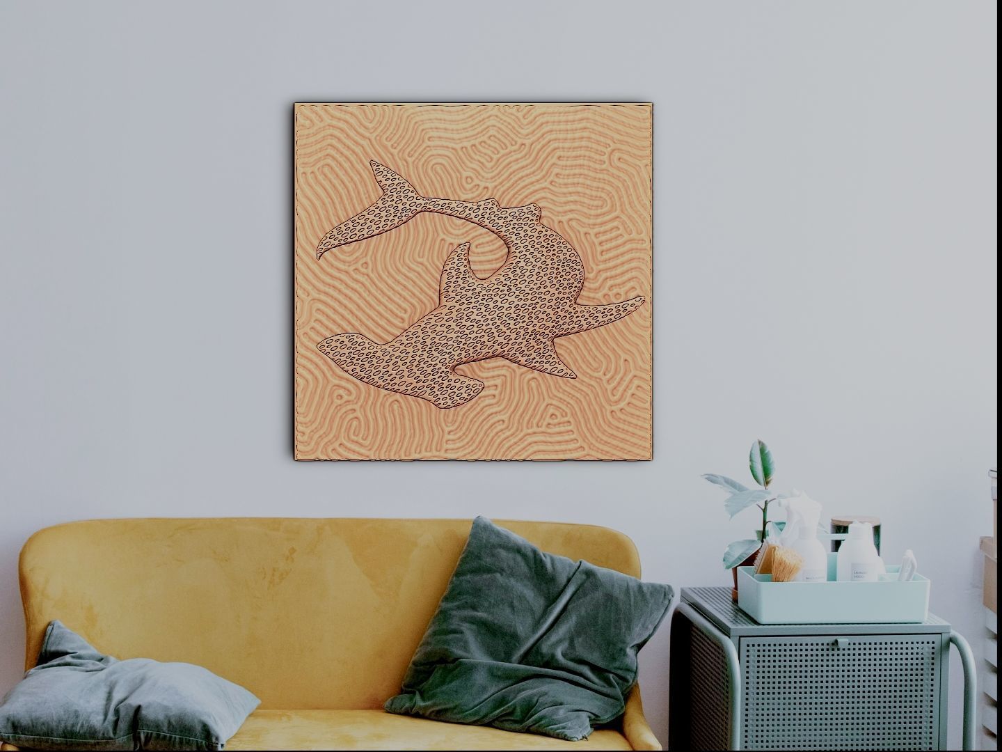 Hammerhead shark on the coral 3D print model_3