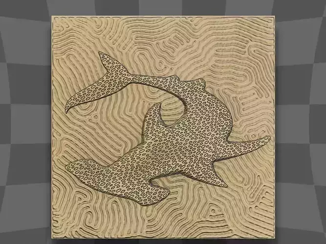 Hammerhead shark on the coral