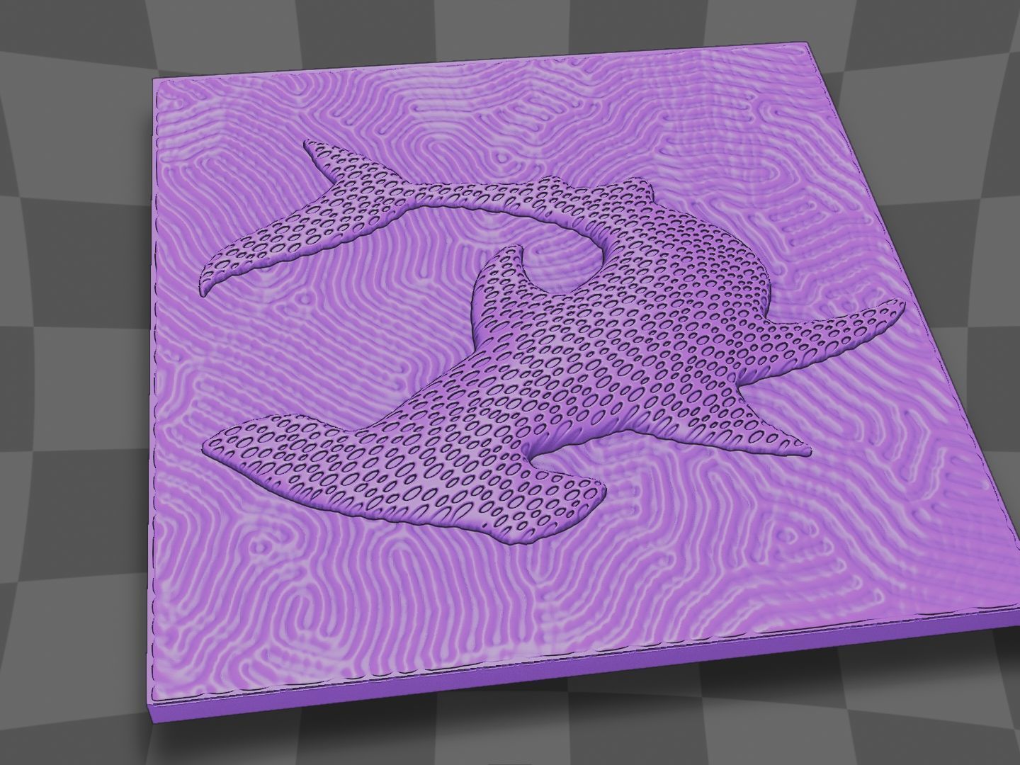 Hammerhead shark on the coral 3D print model_5