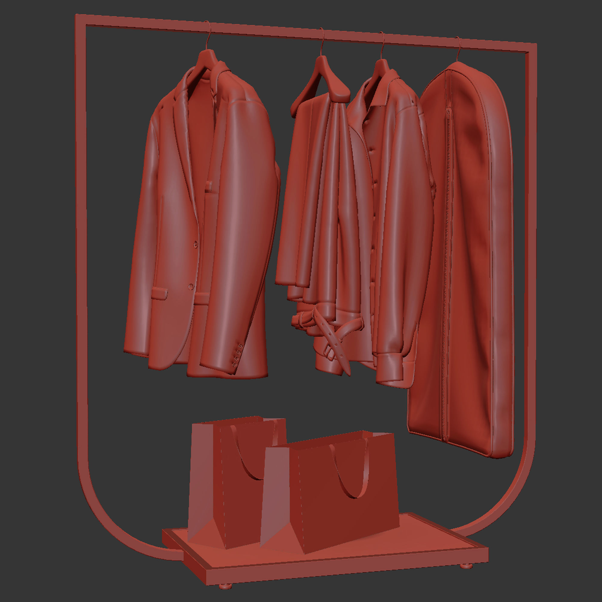 Rack with clothes 02 3D model_9