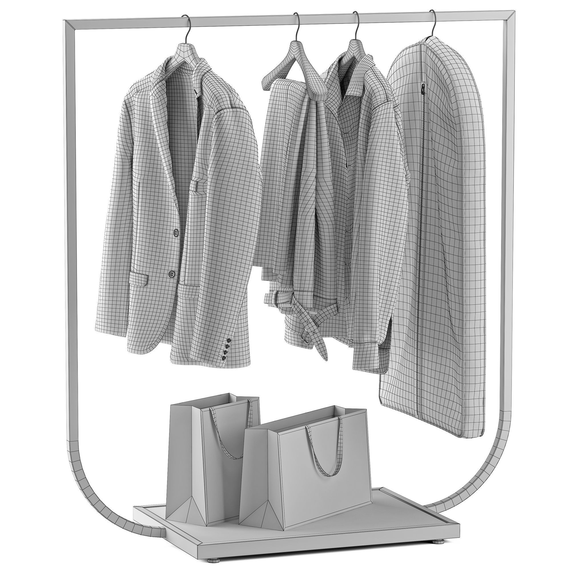 Rack with clothes 02 3D model_3