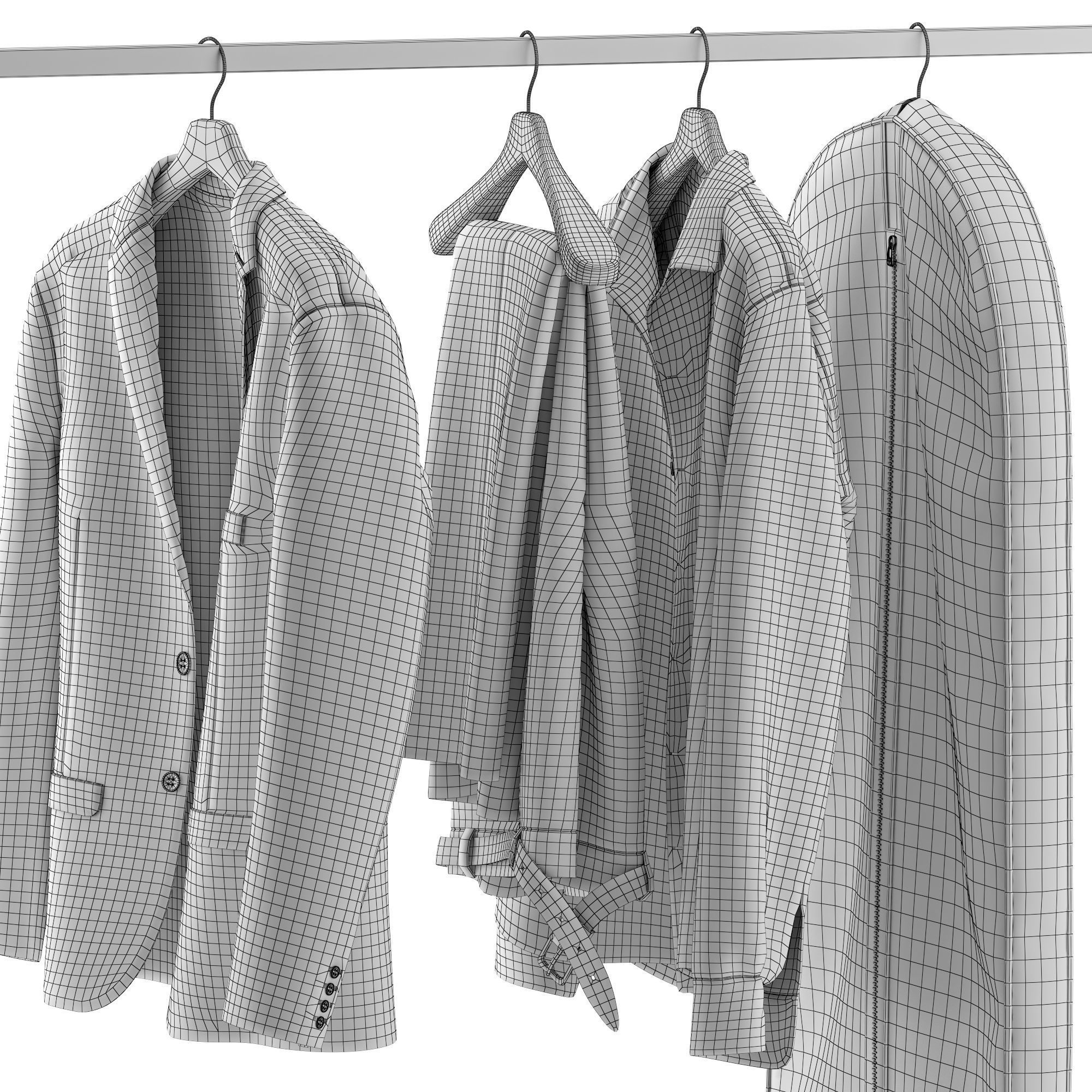 Rack with clothes 02 3D model_5