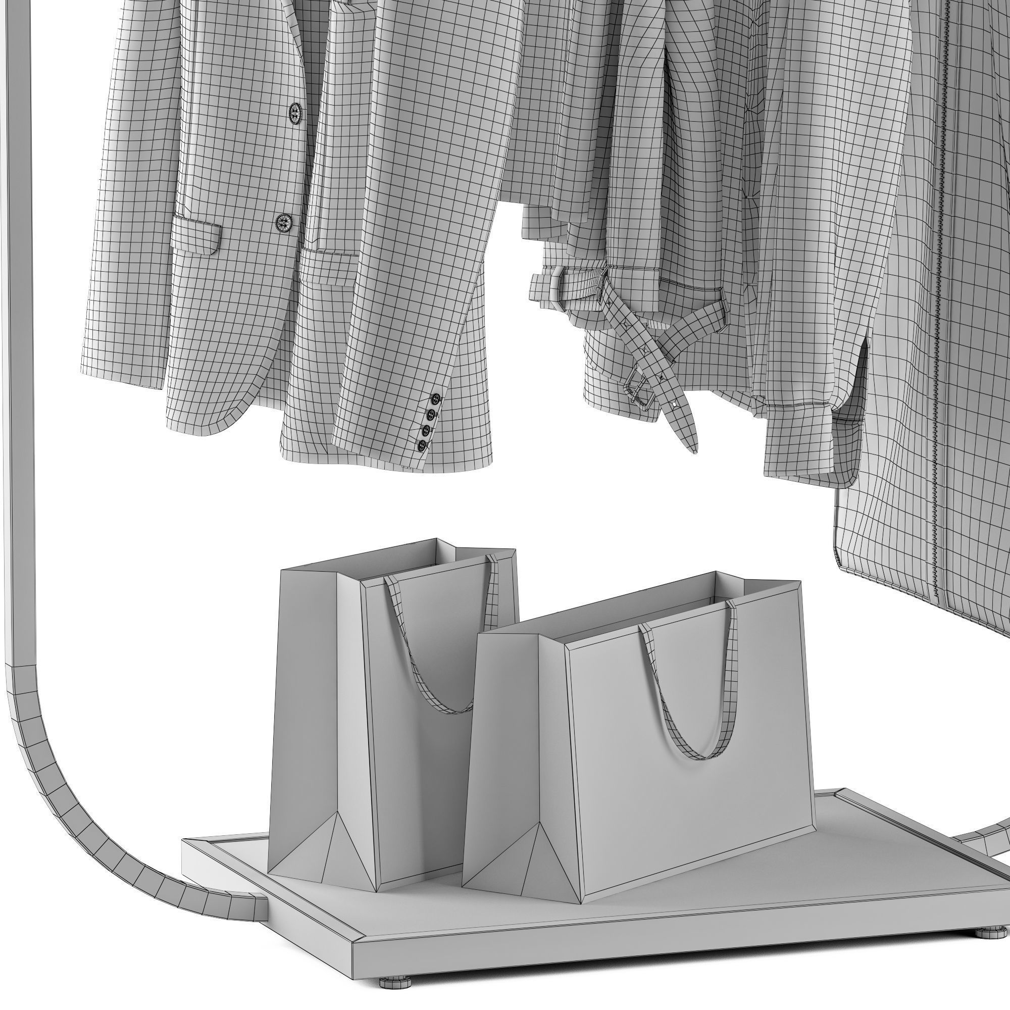 Rack with clothes 02 3D model_4