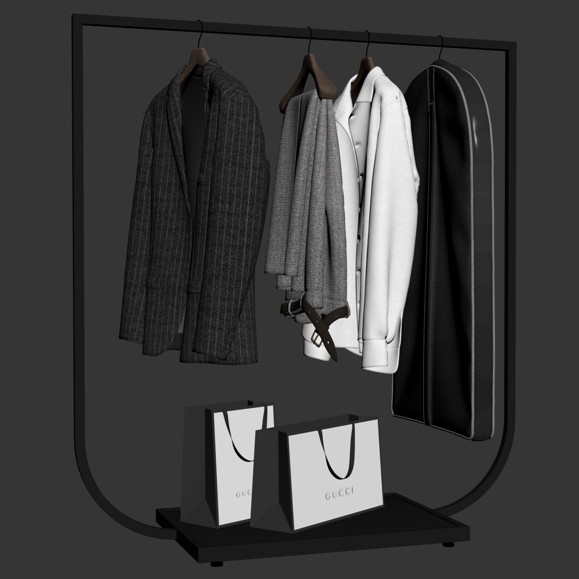 Rack with clothes 02 3D model_6