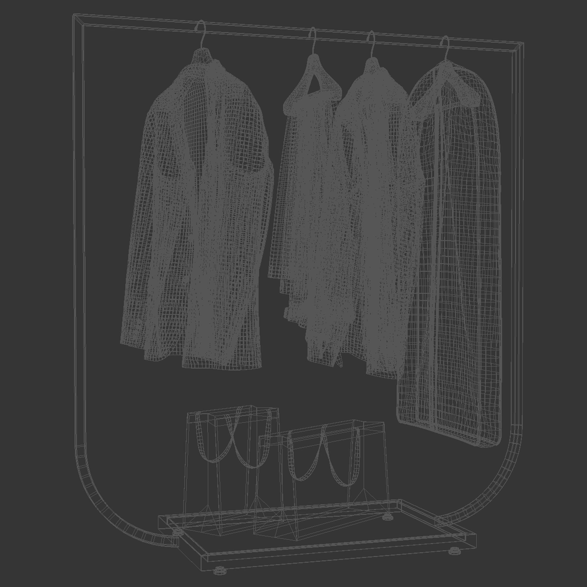 Rack with clothes 02 3D model_7