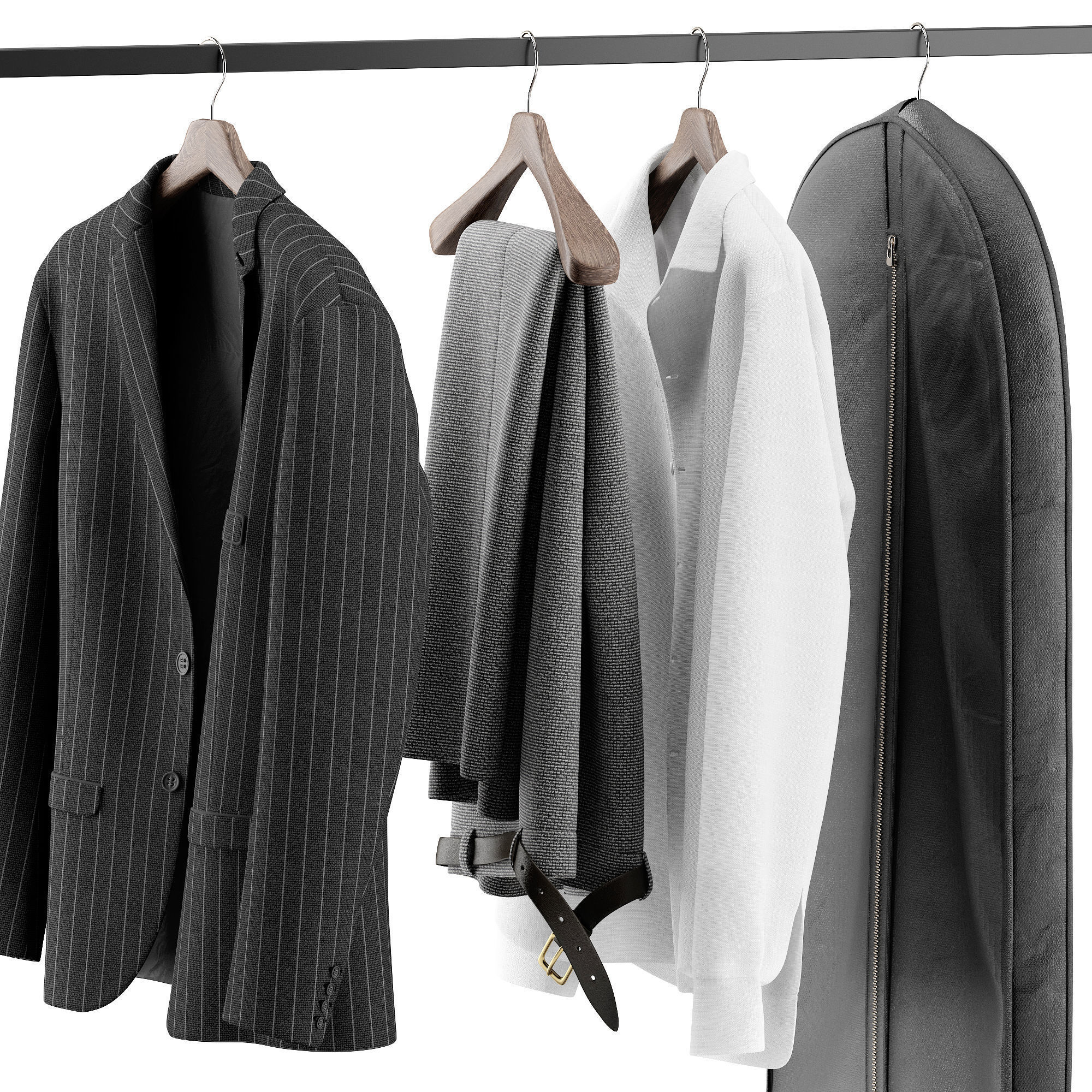 Rack with clothes 02 3D model_2