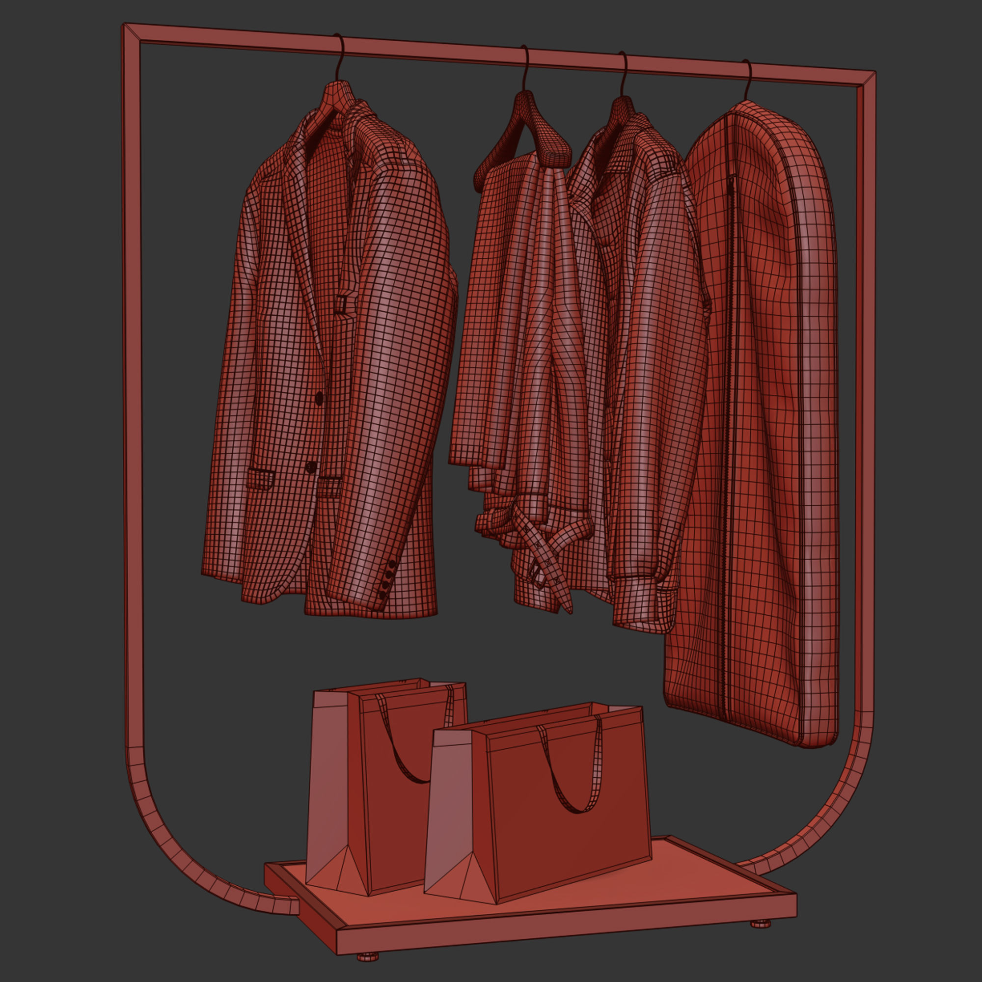 Rack with clothes 02 3D model_8