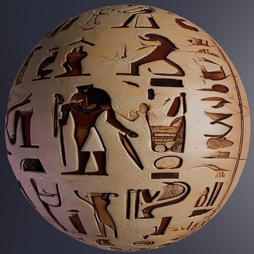 Ancient Egypt Hieroglyphs - VOL 3 - 8 Seamless PBR Texture
