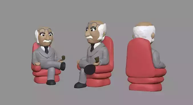 Carl Gustav Jung cartoon style figurine 3D print model