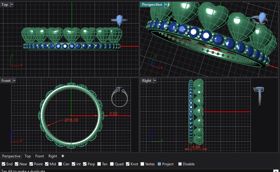 Ring Euphoria 18mm 3D print model_3