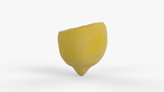 Photorealistic 3D scan of half a Lemon Low-poly 3D model 7