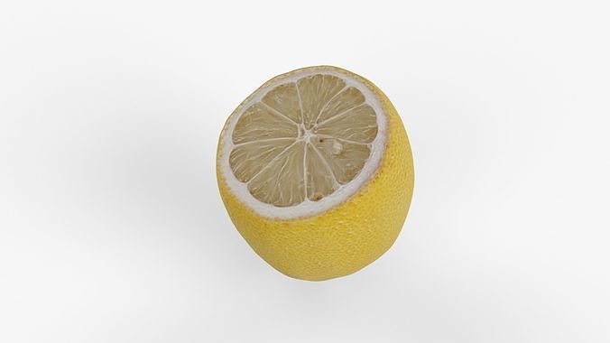 Photorealistic 3D scan of half a Lemon Low-poly 3D model 6