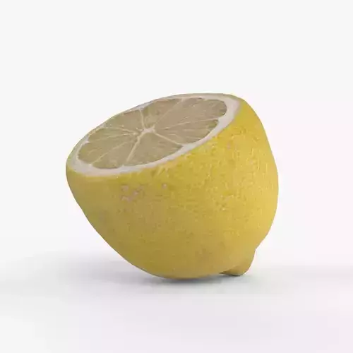 Photorealistic 3D scan of half a Lemon Low-poly 3D model