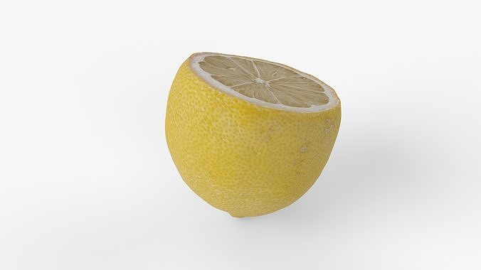 Photorealistic 3D scan of half a Lemon Low-poly 3D model 2