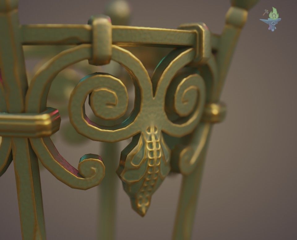 Wrought Iron Plant Stand Low-poly 3D model_12