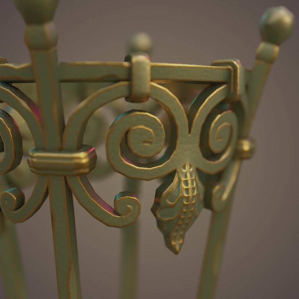 Wrought Iron Plant Stand Low-poly 3D model_11