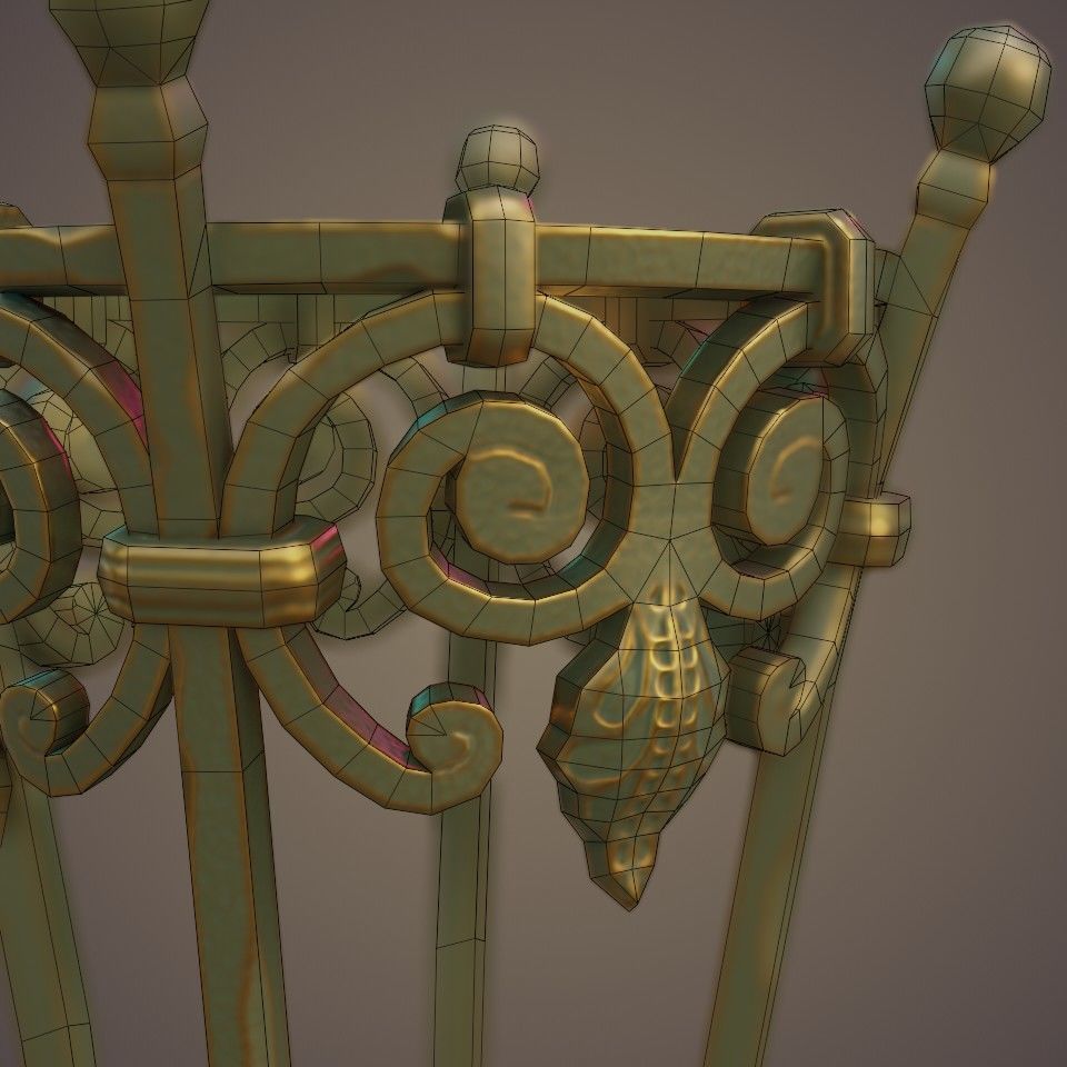 Wrought Iron Plant Stand Low-poly 3D model_10