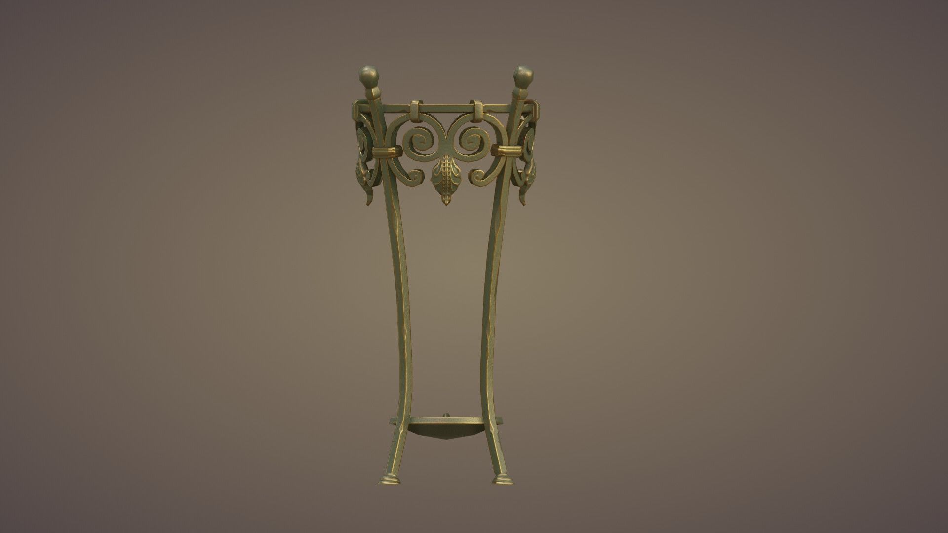 Wrought Iron Plant Stand Low-poly 3D model_2