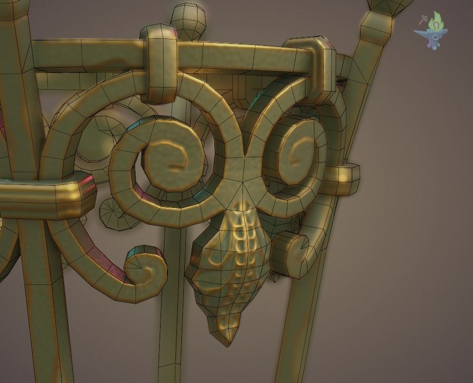 Wrought Iron Plant Stand Low-poly 3D model_13