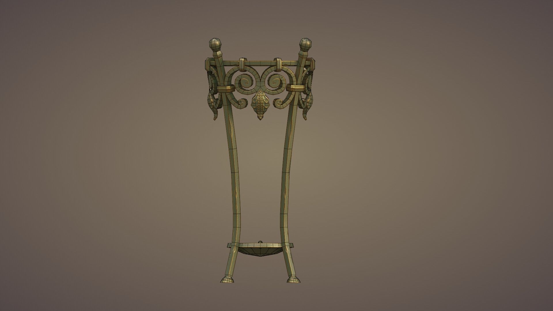 Wrought Iron Plant Stand Low-poly 3D model_3