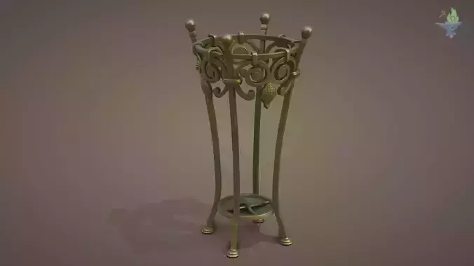 Wrought Iron Plant Stand Low-poly 3D model