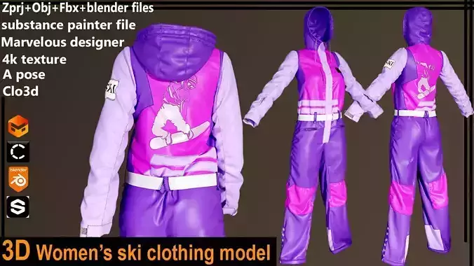 women ski clothing model