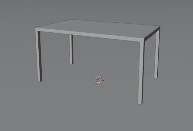 Simple Wooden Table Low-poly 3D model_2