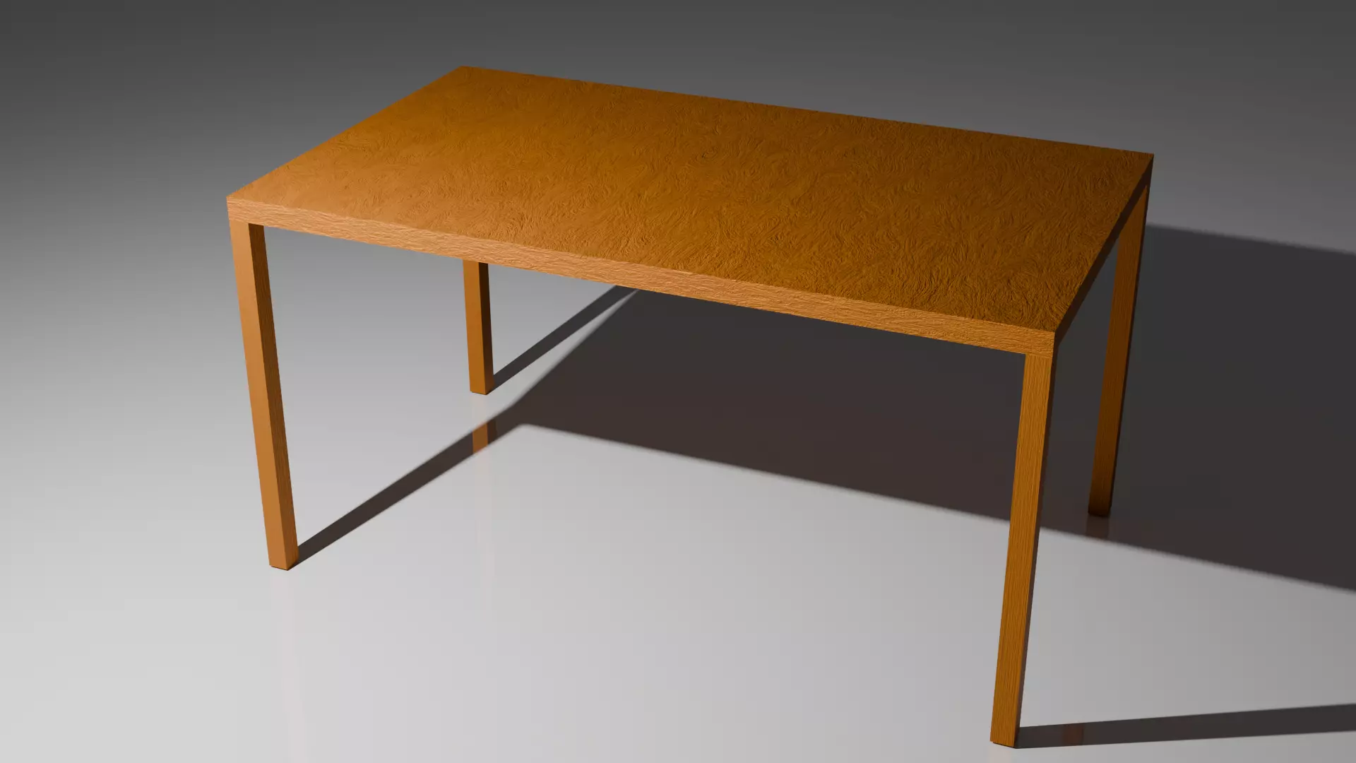 Simple Wooden Table Low-poly 3D model_0