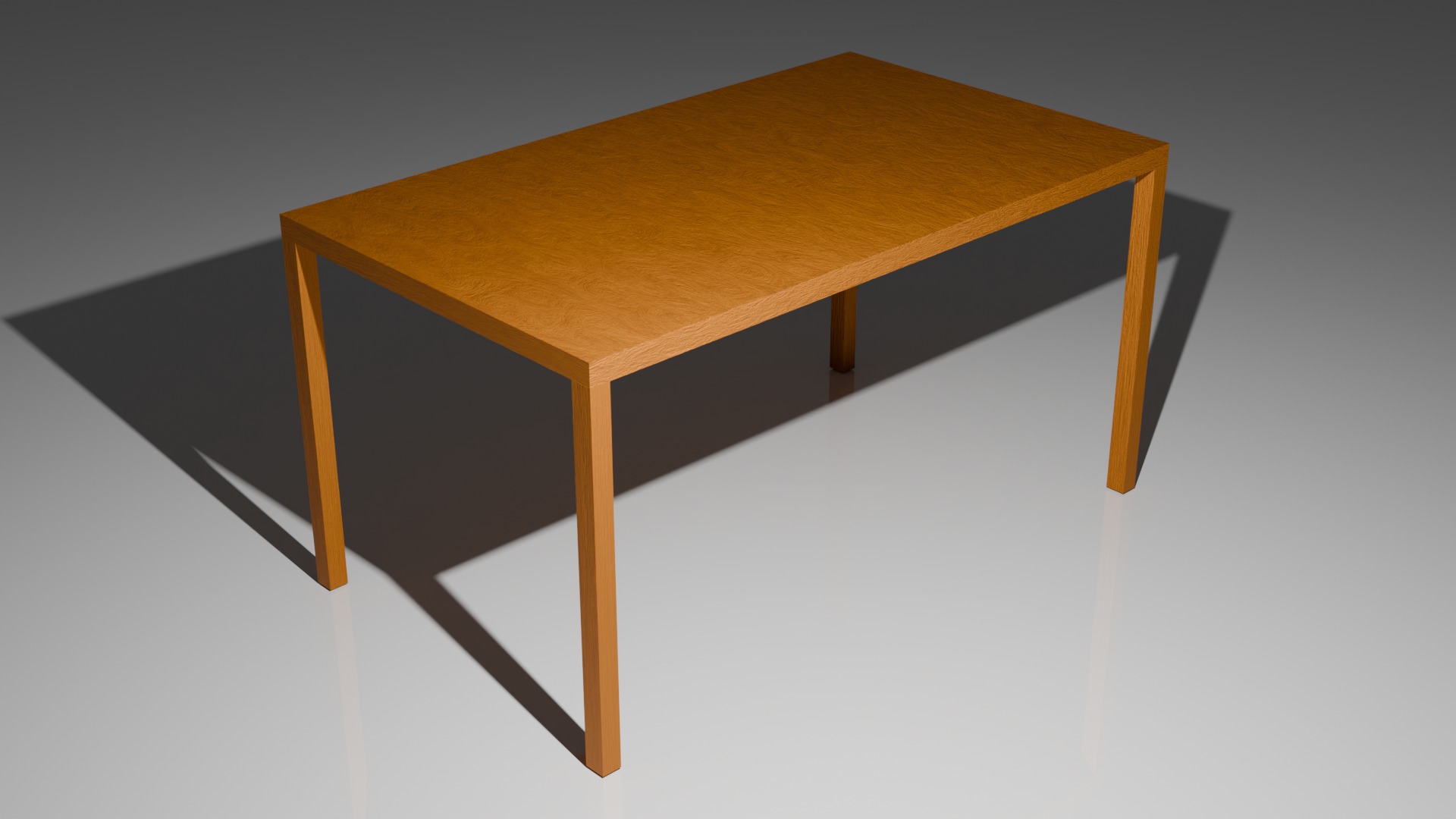 Simple Wooden Table Low-poly 3D model_1