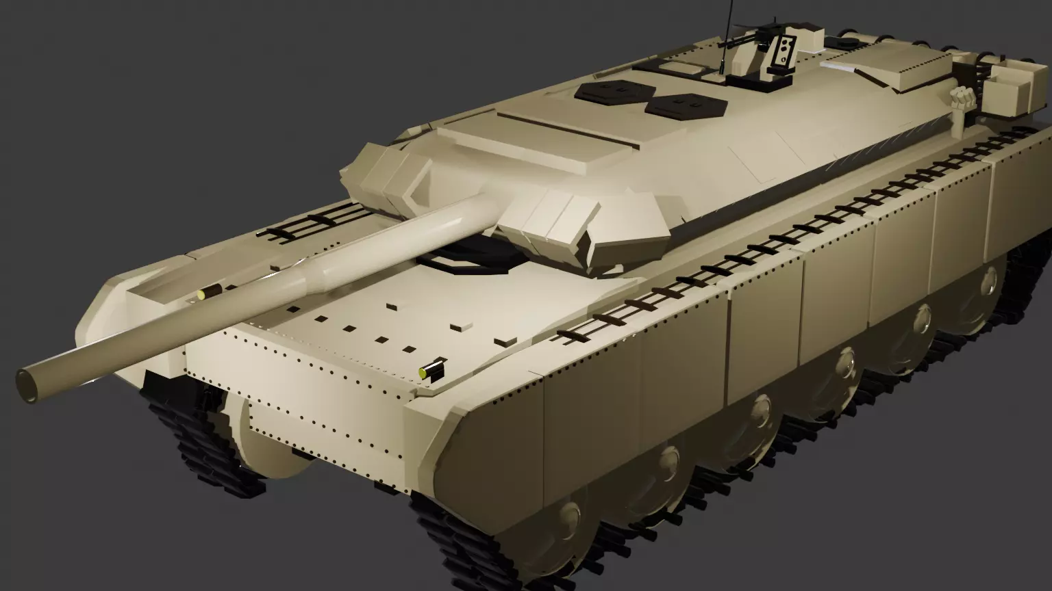 Arjun MK1 Main battle tank  Low-poly 3D model_0