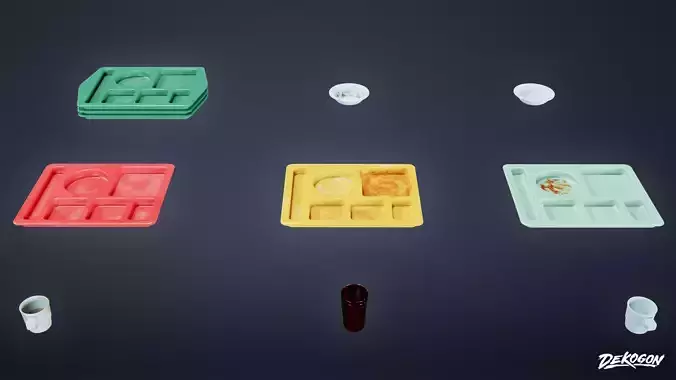 SCHOOL - School Dining Set 01 - LOW POLY AND NANITE