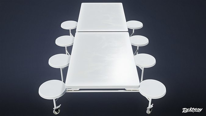 SCHOOL - School Dining Table - LOW POLY AND NANITE Low-poly 3D model 5