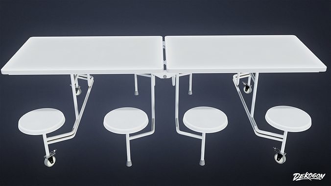 SCHOOL - School Dining Table - LOW POLY AND NANITE Low-poly 3D model 4