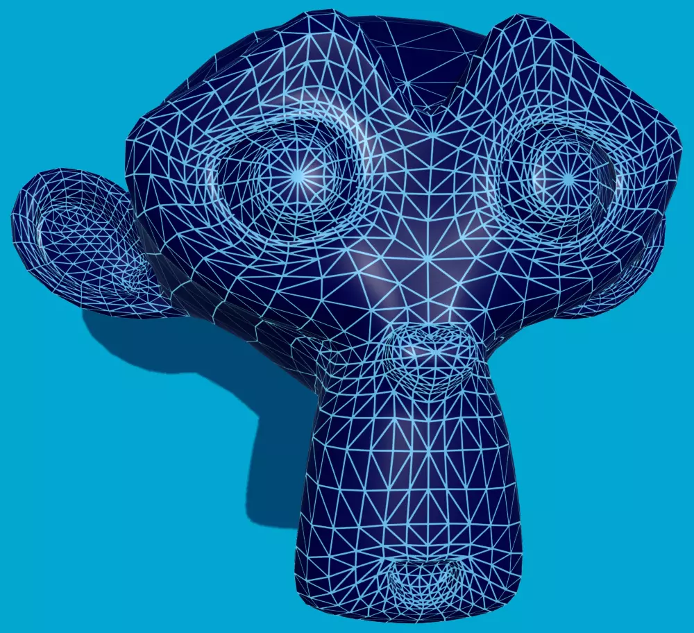 Blue Stylized Wireframe Material 3D model_0