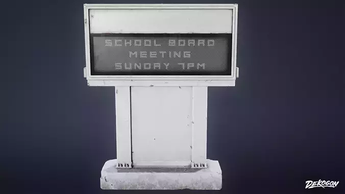 SCHOOL - School Sign 01 - LOW POLY Low-poly 3D model