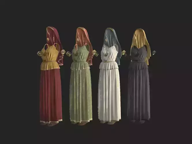 Roman Empress Clothing Low-poly 3D model