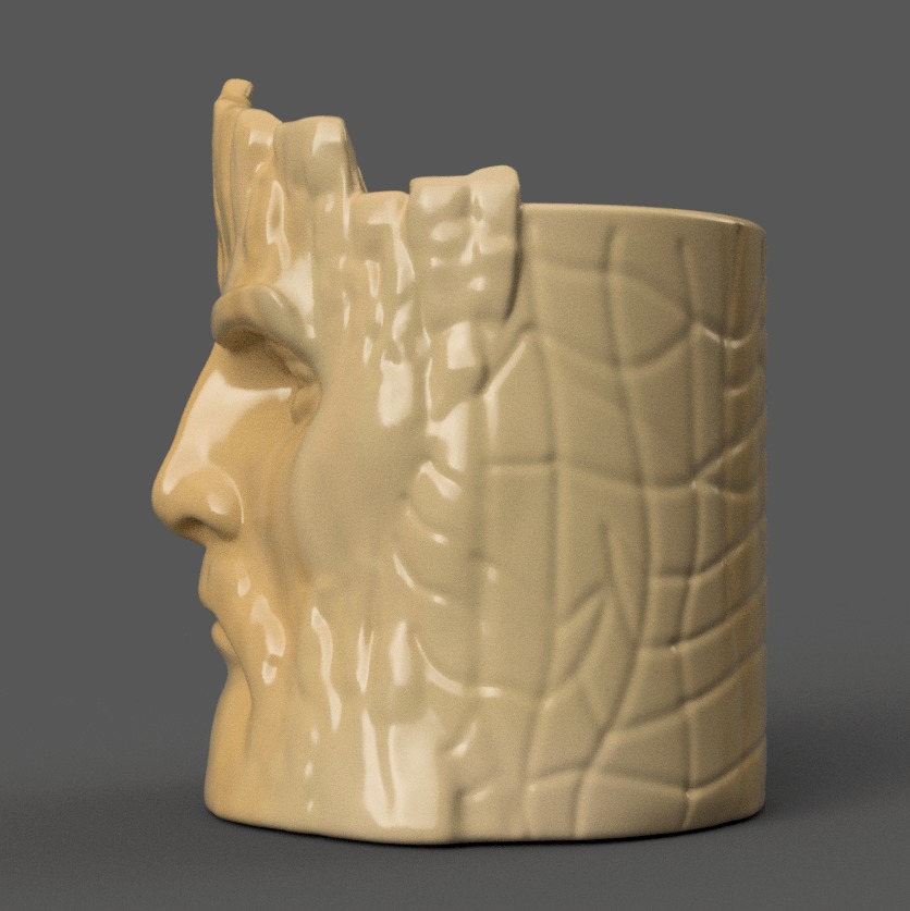 Tree Face Planter STL for Vase Urn Candy Dish 3D print model_2