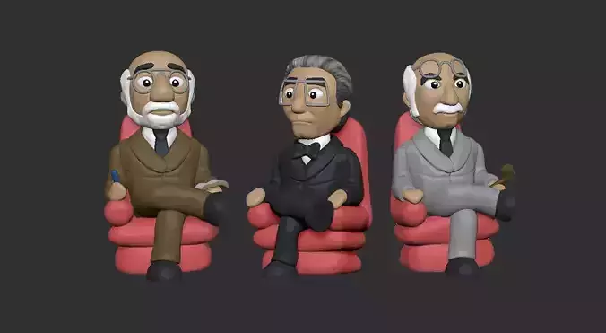 Freud Lacan and Jung cartoon figurines pack 