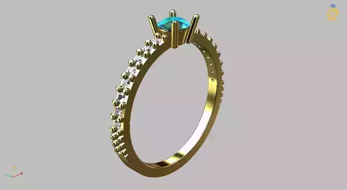 Round Gem Ring 3 5mm