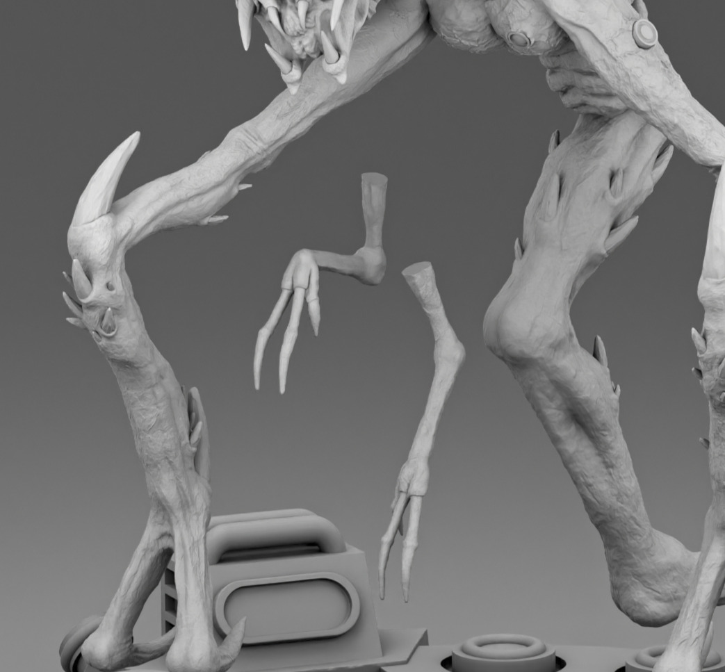 Alien with thee legs 3D print model_15