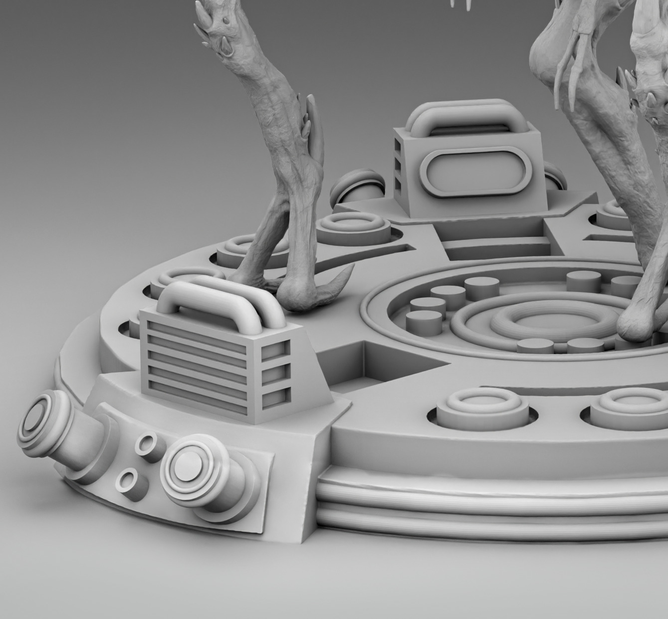 Alien with thee legs 3D print model_7