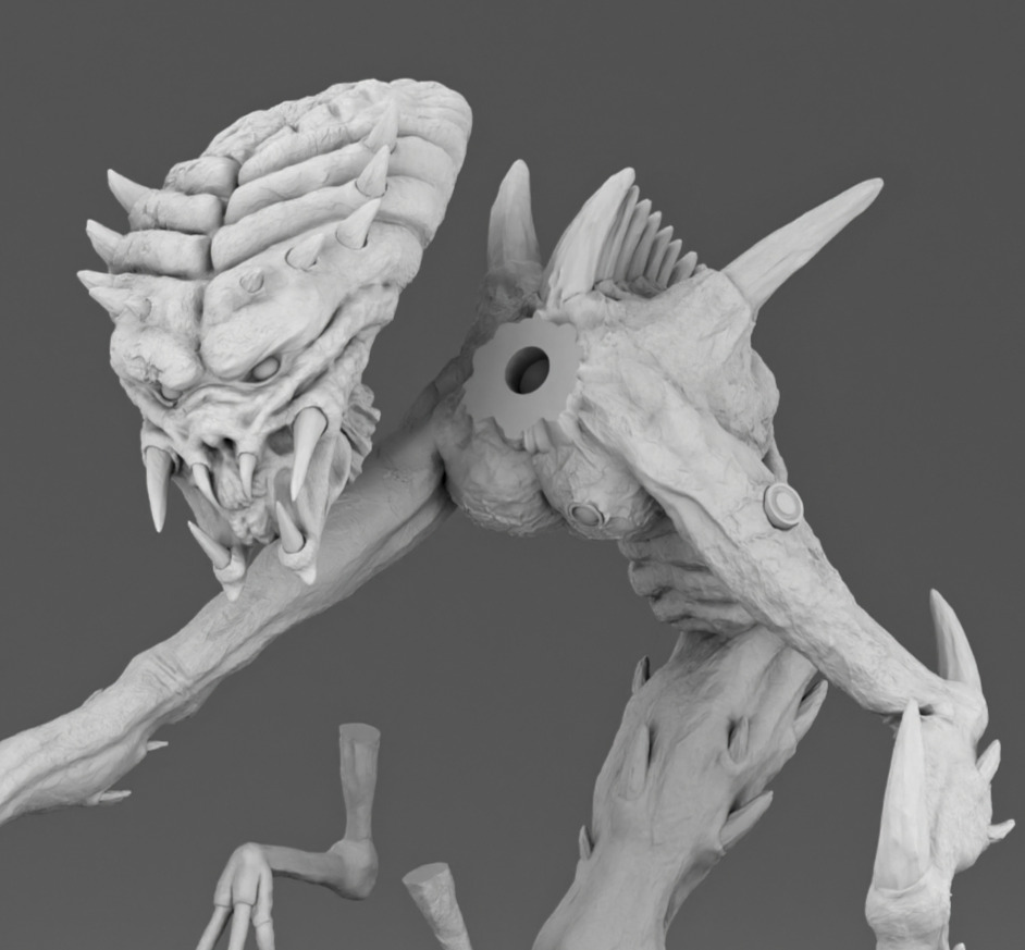Alien with thee legs 3D print model_14