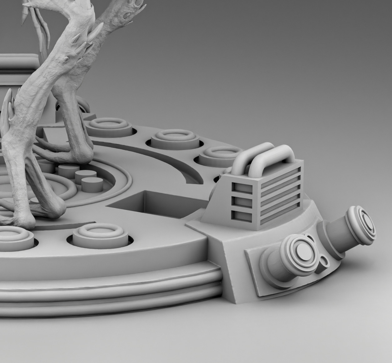 Alien with thee legs 3D print model_10